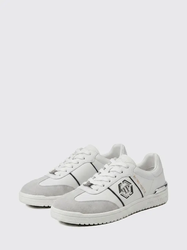 Philipp plein Retro Hustle Leather with Hexagon Logo White (AAFSUSC1062PLE022N01)