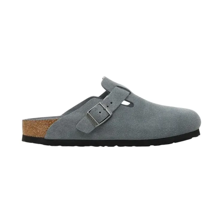 Birkenstock Boston Soft Footbed Suede Leather Basalt Gray Tonal (1030870)