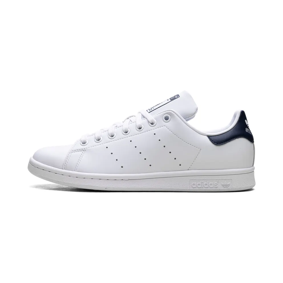 adidas Originals White and Navy Stan Smith Sneakers (Q47224)