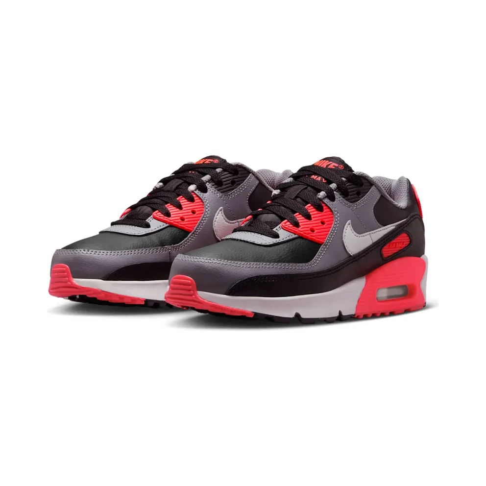 Nike AIR MAX 90 (GS) “BLACK COOL GREY BRIGHT CRIMSON PHOTON DUST (GS)” (HF6358-005)
