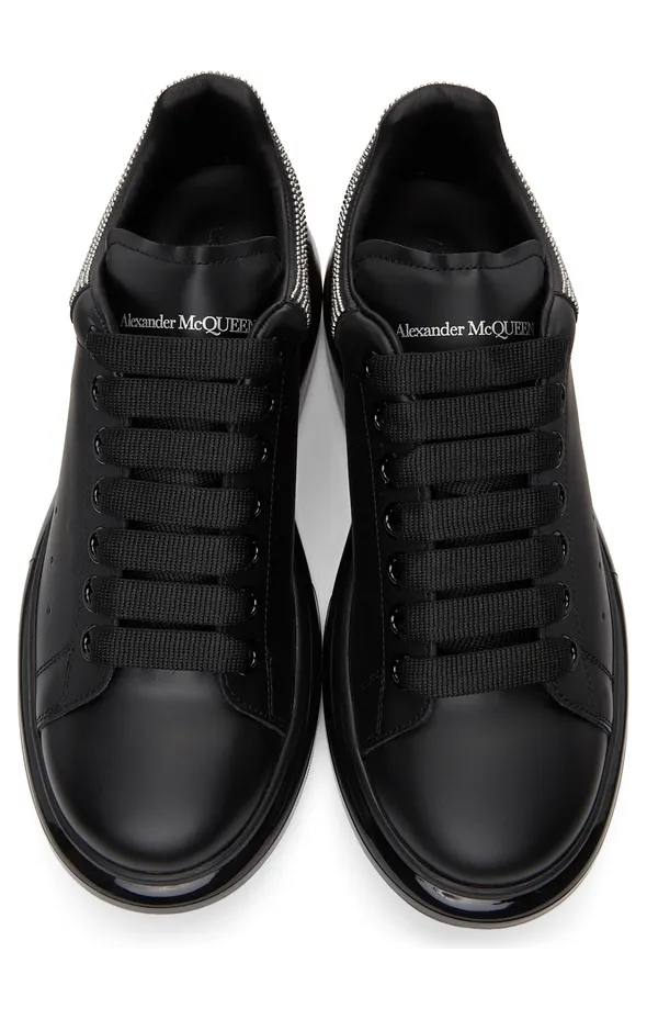 Alexander McQueen Black & Silver Studded Oversized Sneakers (645873WHZ4Q) (5)