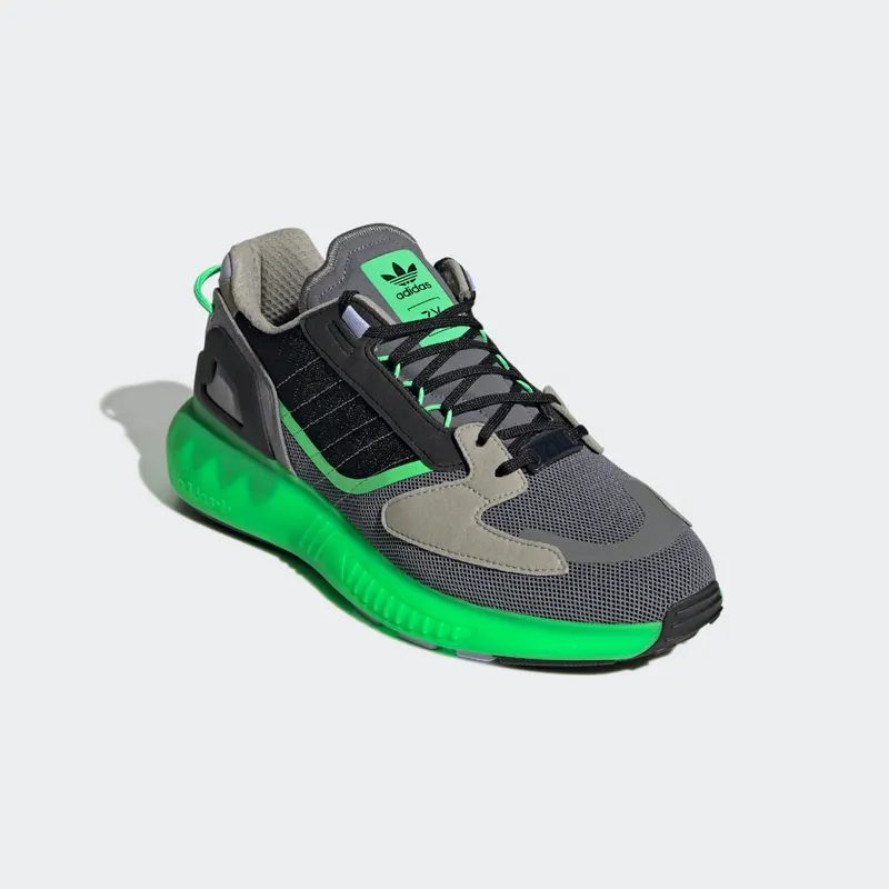 Adidas ZX 5K BOOST Grey Three / Core Black / Screaming Green (GV7701)