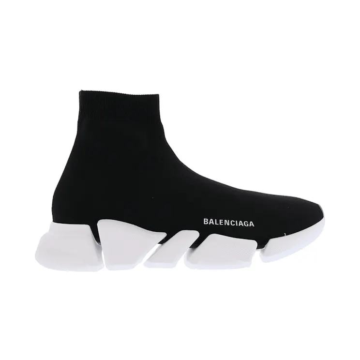 Balenciaga Speed 2.0 Black White Tansparent Sole (654020 W2DI2 1091)