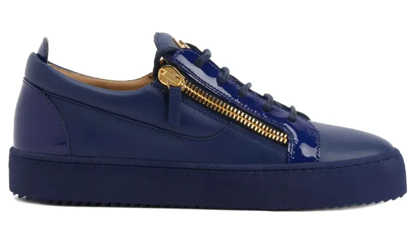 Giuseppe Zanotti FRANKIE sneakers van glanzend leer – Blauw (RU50000001)