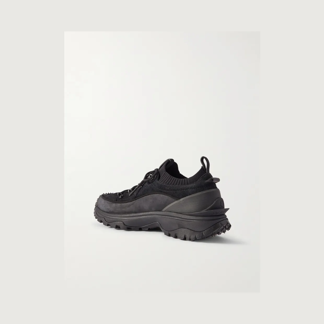 Moncler Trailgrip Lite 3 Rubber-Trimmed Nubuck and Brushed-Suede Sneakers Black (4M002-90-M7242) (4)