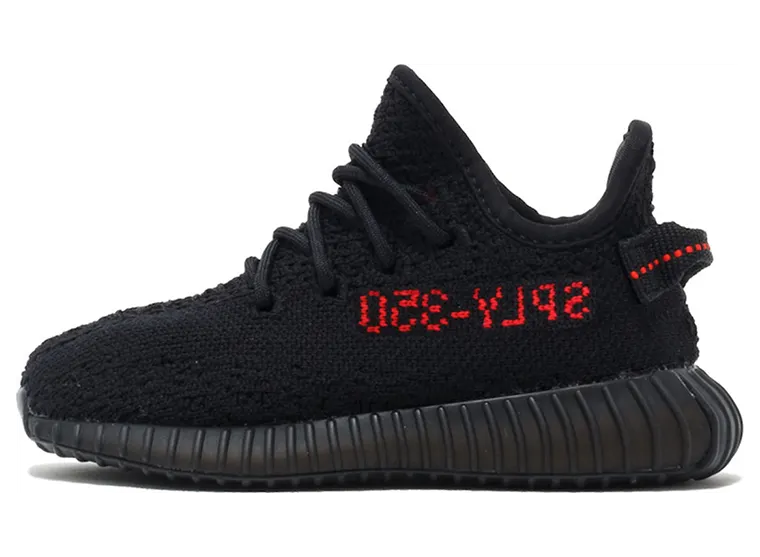 Adidas Yeezy Boost 350 V2 Baby Kids Black Red Bred Infant (I) (BB6372)