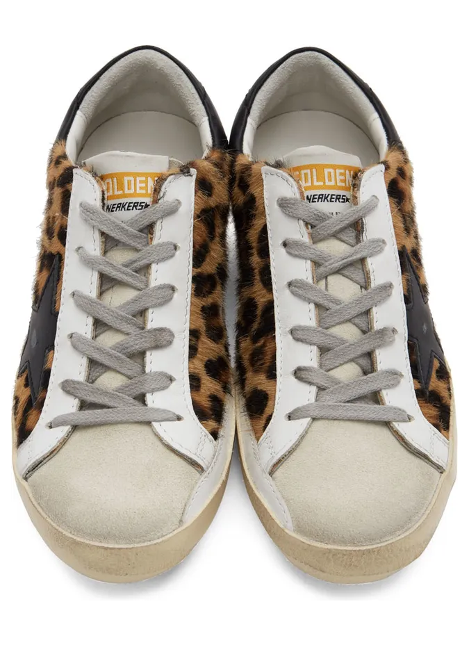 Golden Goose White & Brown Pony Hair Super-Star Classic Sneakers (GWF00101.F000565.80189) (5)