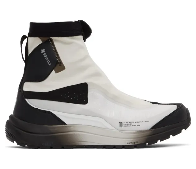 11 by Boris Bidjan Saberi Off-White and Black Salomon Edition Bamba 2 High Sneakers (67 11xS)