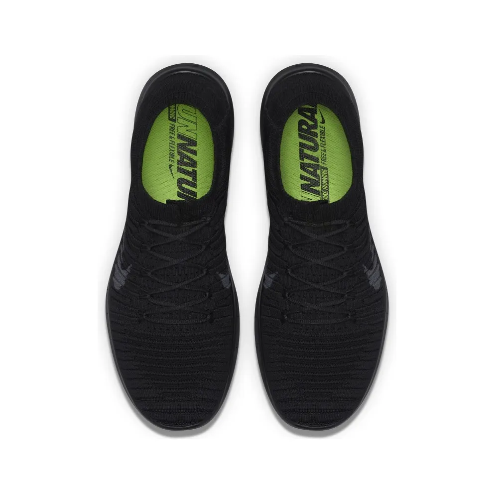 Nike Free RN Motion Flyknit Black Dark Grey Black/Dark Grey-Volt (847659-007)