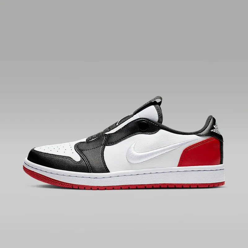 Jordan 1 Retro Low Slip Black Toe (W) White/White-Gym Red-Black (AV3918-102)