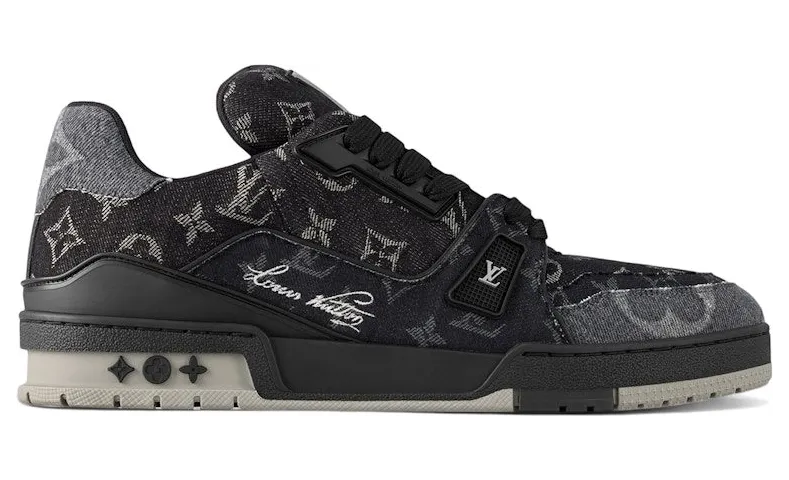 Louis Vuitton LV Trainer Black Monogram Denim (1AC4ZG)