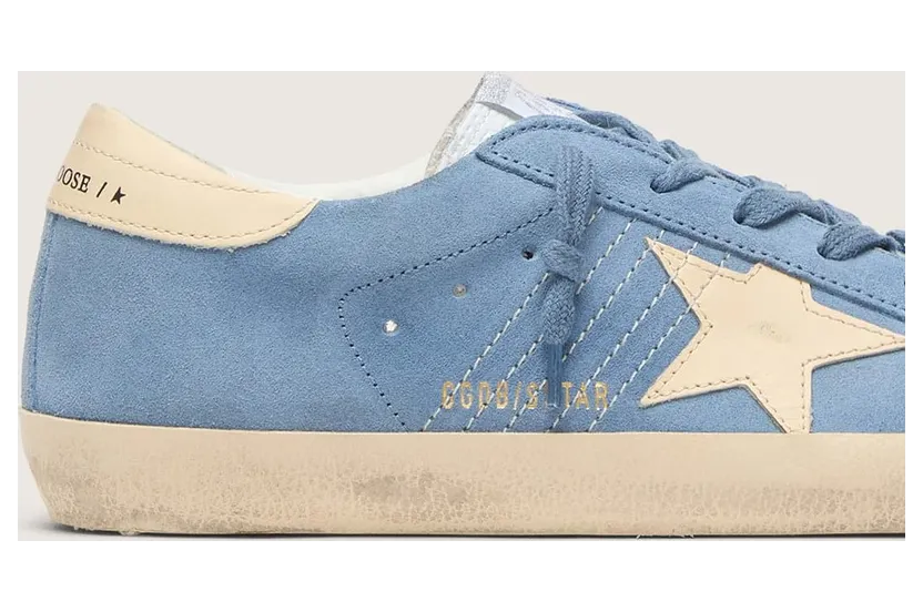 Golden Goose Super-Star In Light Blue Suede With Beige Leather Star And Heel Tab (GWF00101.F005877.50856) (4)