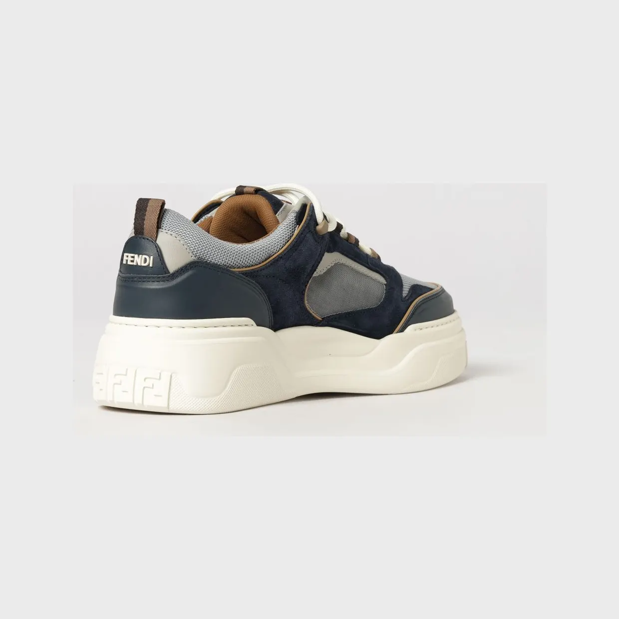 Fendi Force Low-Top Suede Calfskin Trainers with Chunky Sole Blue (7E1929AY1YF1WPM) (2)
