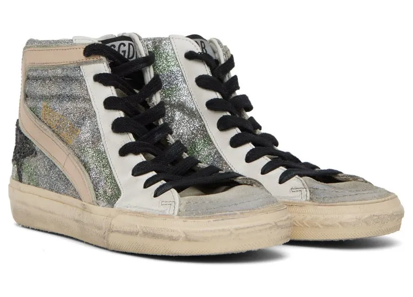 Golden Goose Silver & White Slide Classic High-Top Sneakers (GWF00115.F002572.81535) (4)
