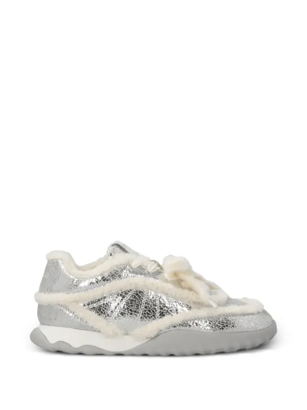 PINKO Sneakers with lammy afwerking and gebarsten effect – Gold (SS0179P156)