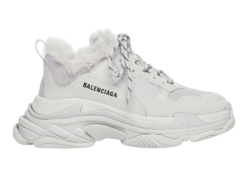 Balenciaga Triple S Fake Fur Grey (W) (668562W3CQ51210)
