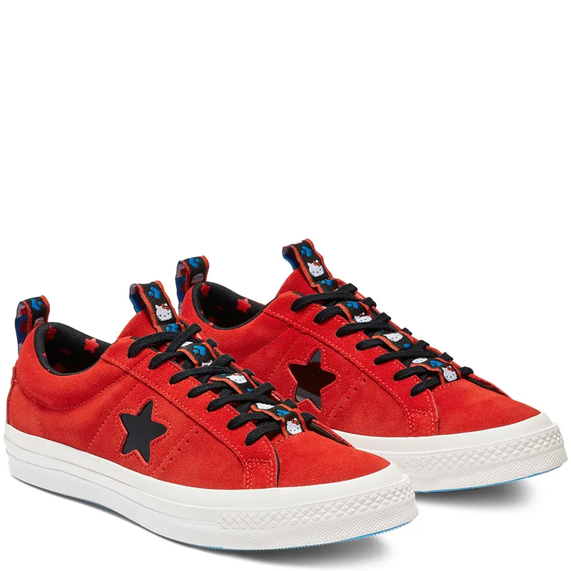 Converse One Star Ox Hello Kitty Fiery Red (W) Fiery Red/Black-White (163905C)