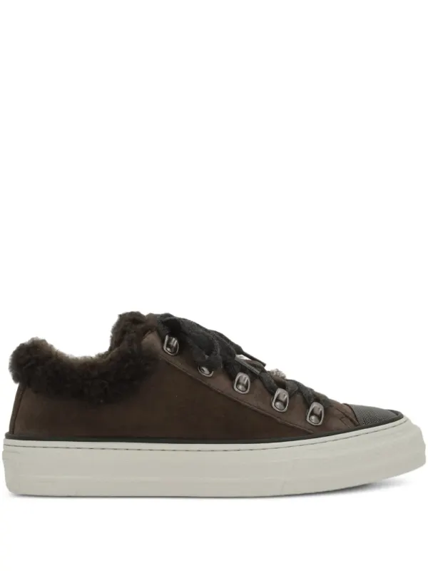 Brunello Cucinelli Sneakers mit Shearling-Besatz – Braun (MZSFG3131C7284)