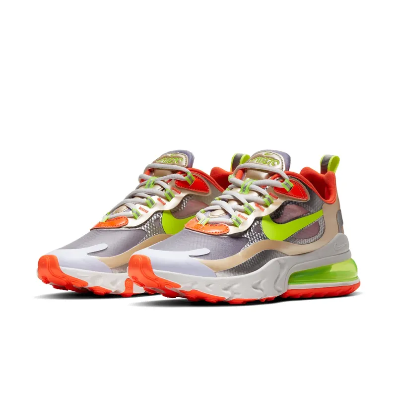 Nike Air Max 270 React Desert Ore Volt Orange (W) White/Platinum-Volt-Desert Ore-Orange (CQ0210-101)