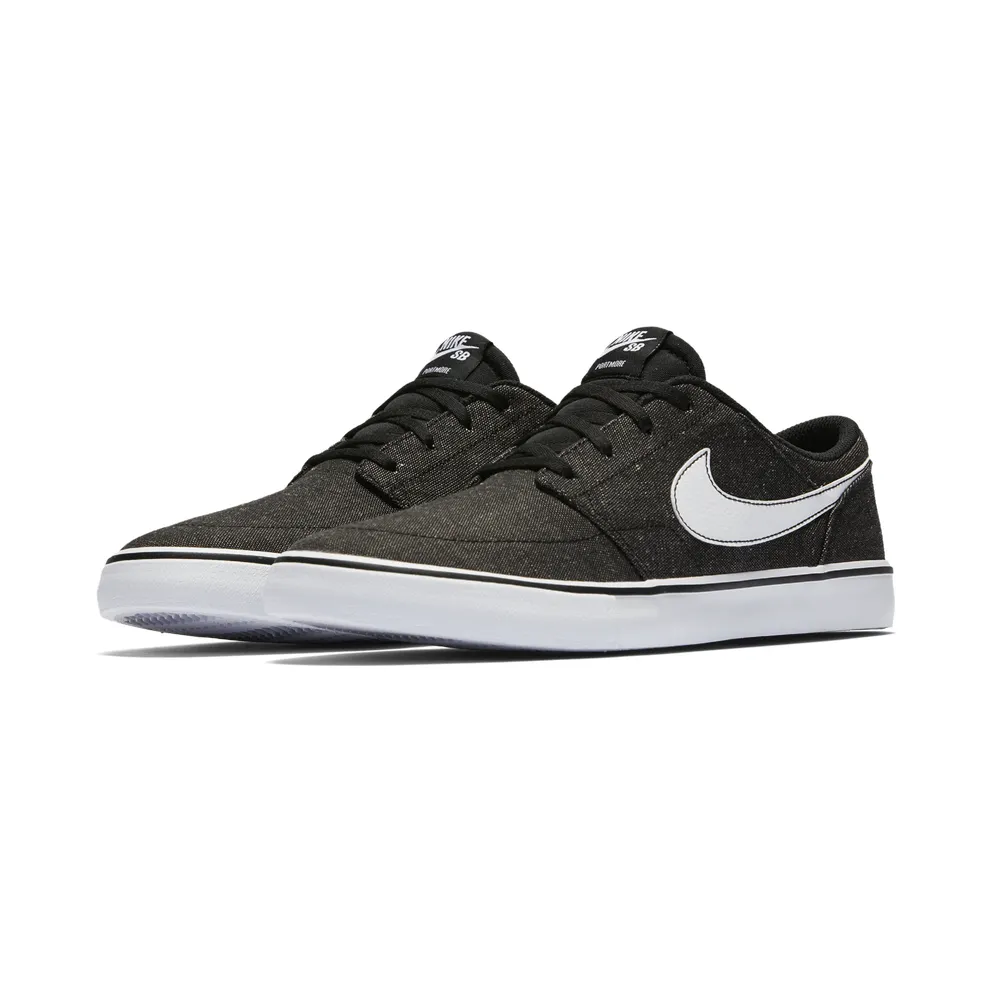 Nike SB Solarsoft Portmore II Canvas Premium “Black / White” (880269-001)