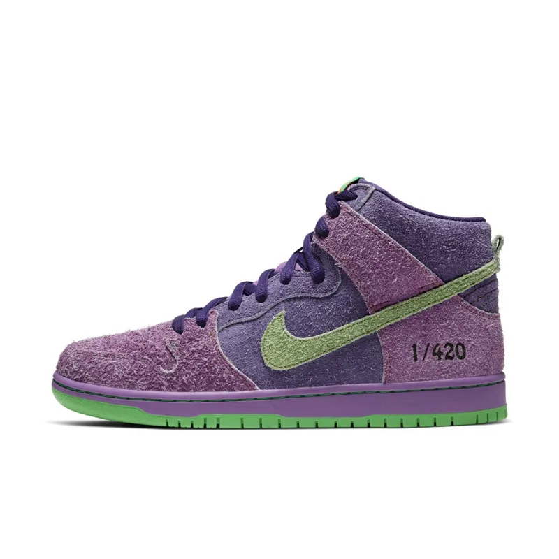 Nike SB Dunk High Reverse Skunk 420 (Regular Box) Purple/Purple/Green (CW9971-500)