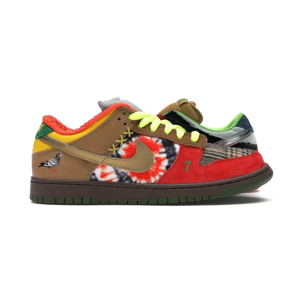 Nike Dunk SB Low What the Dunk White/College Blue-Chrome-Deep Red (318403-141)