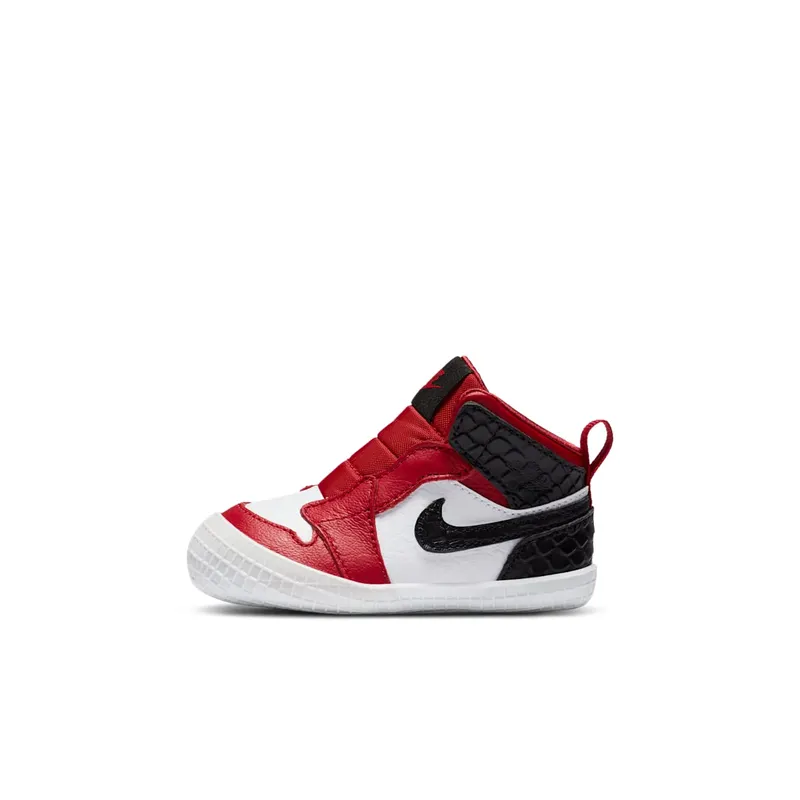 Jordan 1 Crib Bootie Satin Snake Chicago (I) Gym Red/White-Black (AT3745-601)
