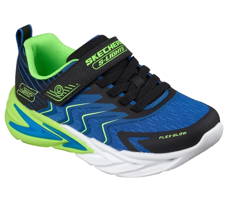 Skechers S-Lights: Flex-Glow Ultra – Prism-Pacer Sneaker Black/Blue/Limoen