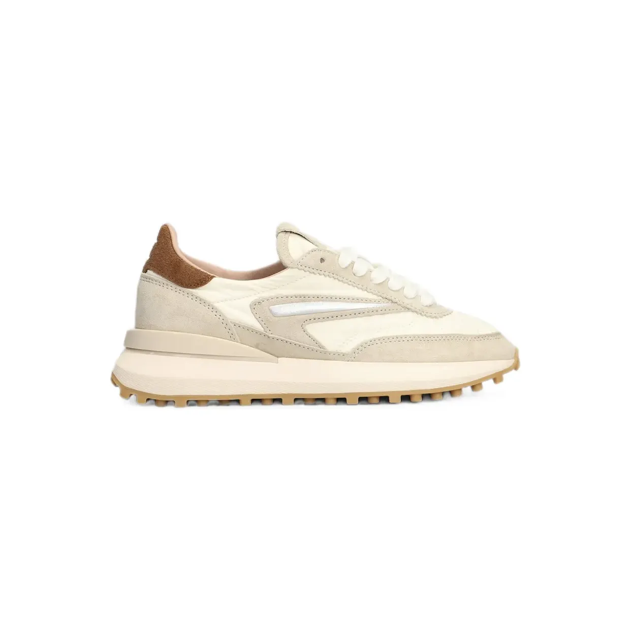 D.A.T.E. Athleta sneakers met suède afwerking en vlakken – Beige (W451ATNYMK)