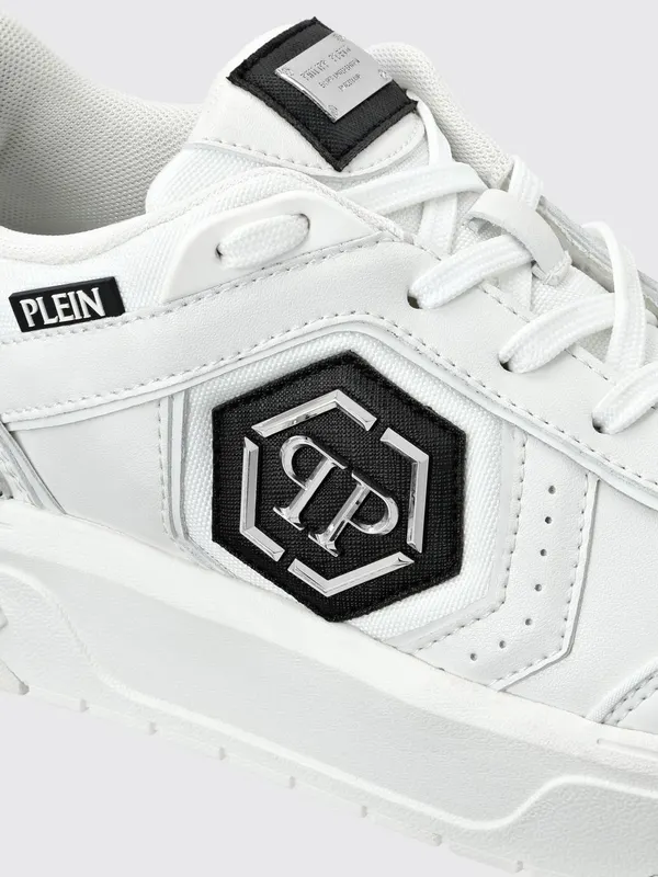 Philipp plein Leather and Mesh Sneakers White (SAESUSC0766PTE120N01) (4)