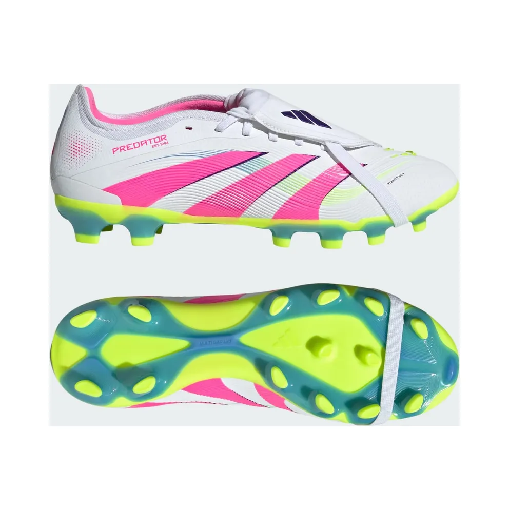 adidas Predator Pro Fold-over Tongue Firm/multi-ground Boots “Cloud White / Lucid Pink / Lucid Lemon” (JR0444)