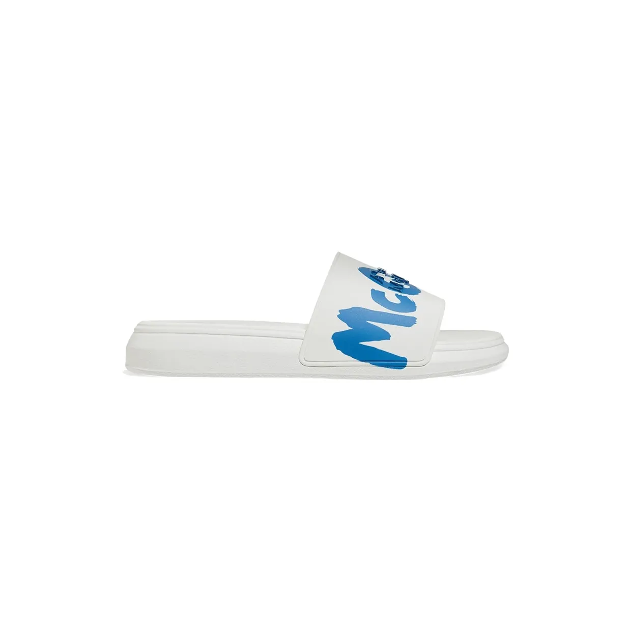 Alexander McQueen Grafitti Logo Slide White Lake Blue (682490 W4QS3 9449)