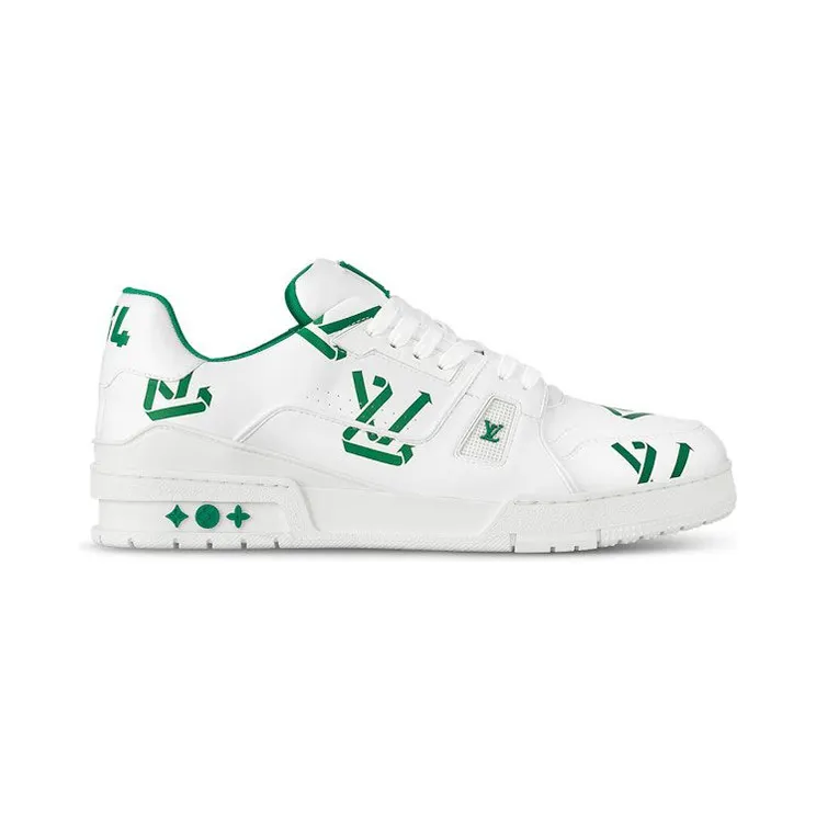 Louis Vuitton LV Trainer White Green Recycled (1AAGXF)