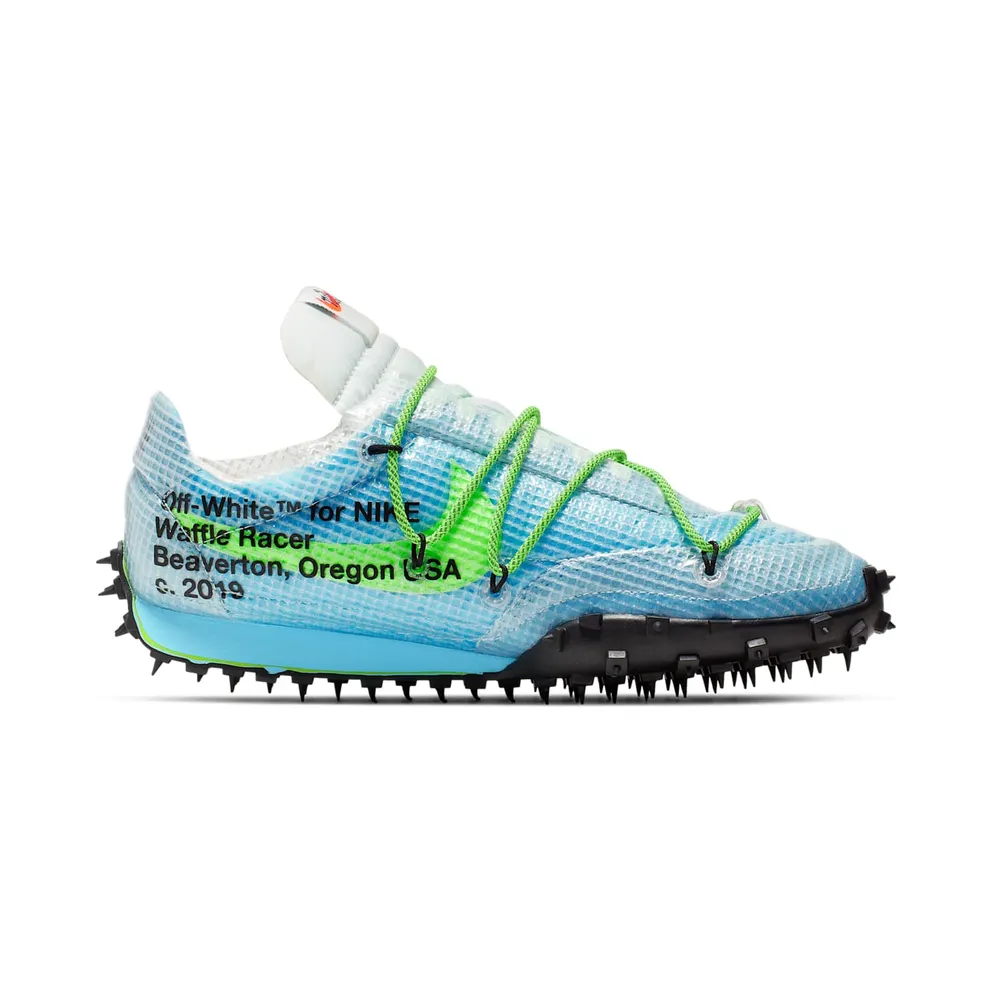 Nike Waffle Racer Off-White Vivid Sky (W) Vivid Sky/Black-Electric Green (CD8180-400)