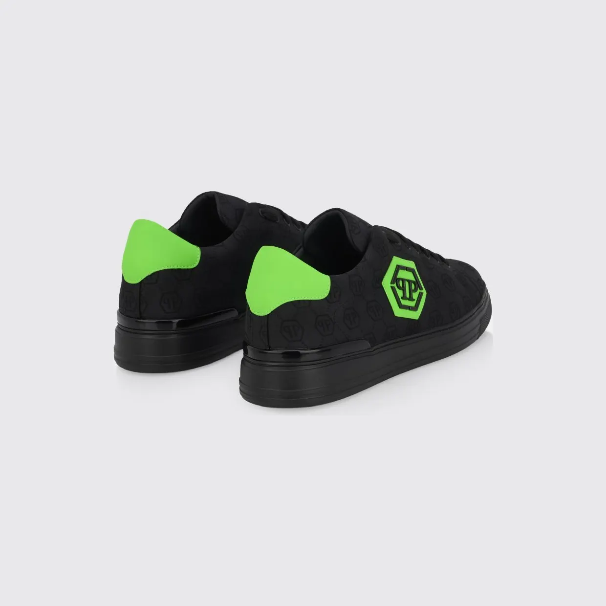 Philipp plein Fabric Sneakers with Hexagon Jacquard Black (PAFSMSC4093PTE021N0227) (2)
