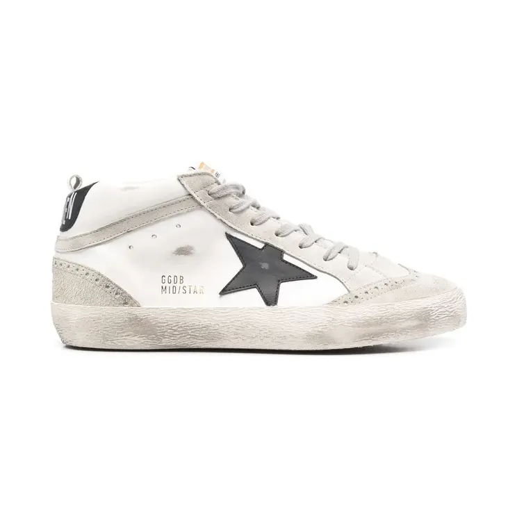 Golden Goose Mid Star met gerafeld effect “White” (GMF00122F001487)