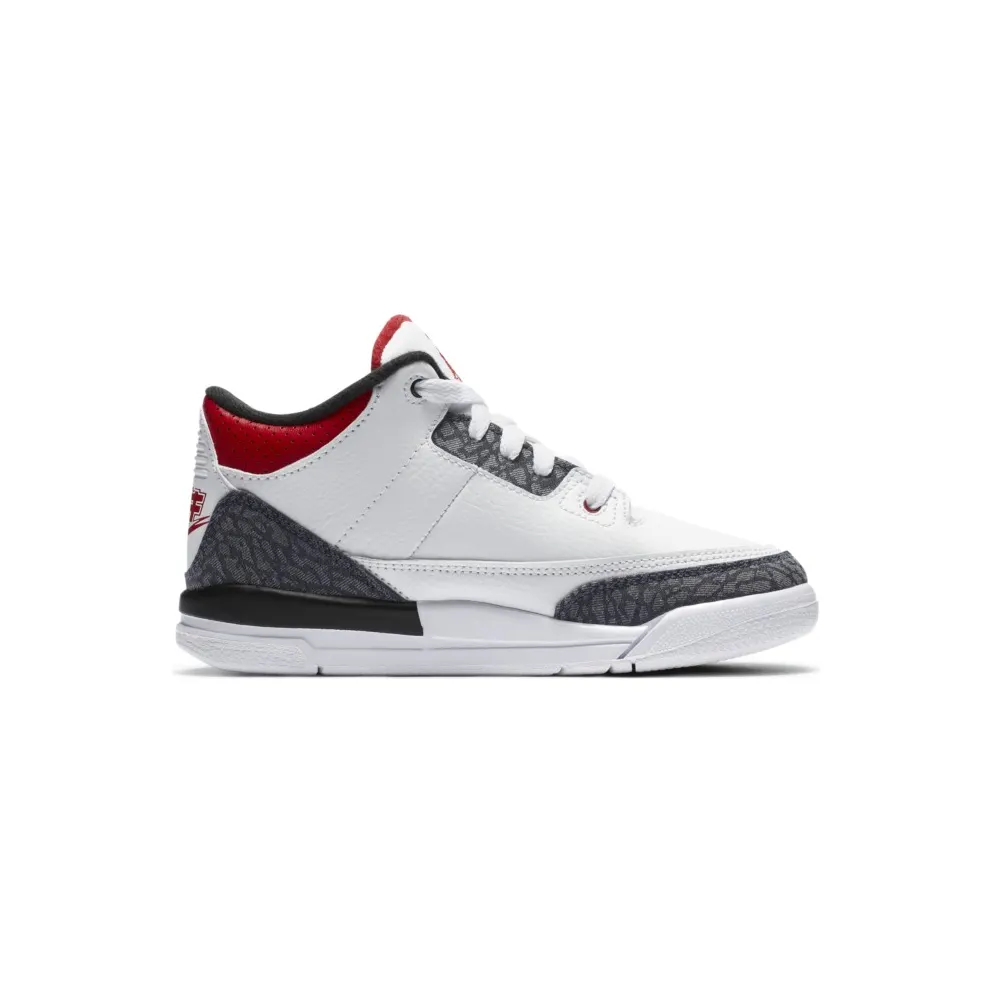 Jordan 3 Retro SE-T Fire Red Denim (PS) White/Fire Red-Black (DB4168-100)