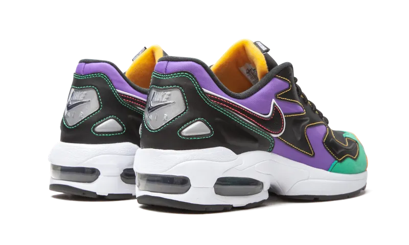 Nike Air Max2 Light Black Contrast Stitching Black/Flash Crimson-Kinetic Green-Psychic Purple-University Gold-White (BV0987-023)