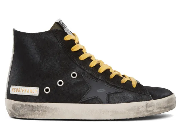 Golden Goose Black Canvas Francy Sneakers (G36MS591.C54)