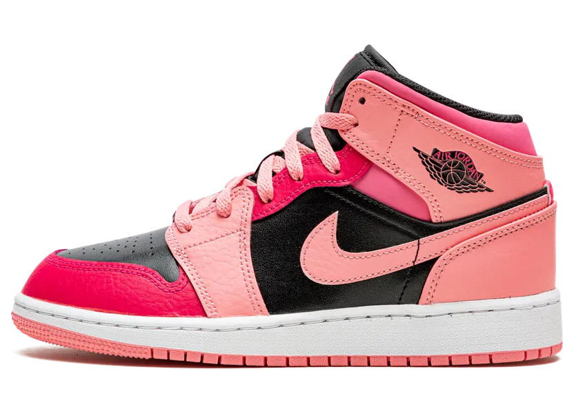 Air Jordan 1 Mid Coral Rush Pink (GS) (554725-662)
