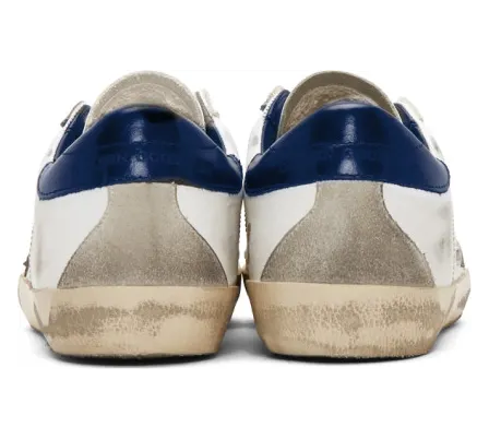 Golden Goose White and Navy Superstar Sneakers (GCOWS590.A7) (3)