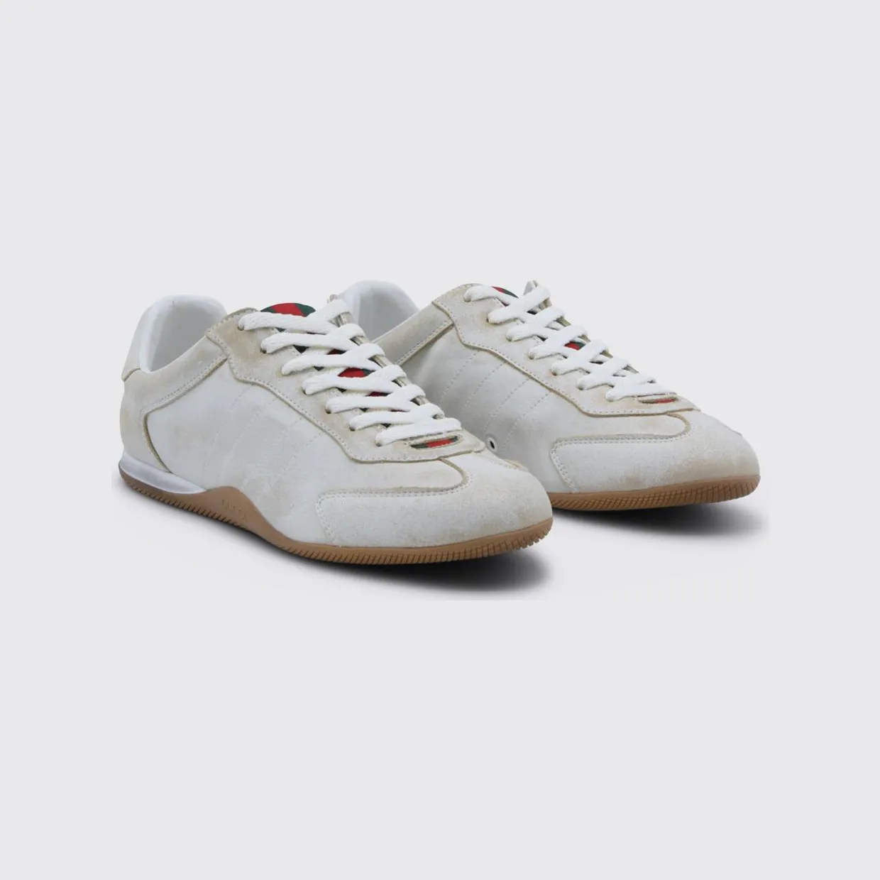 Gucci Shift Sneakers in Aged Leather White (857016AAFOE9073)