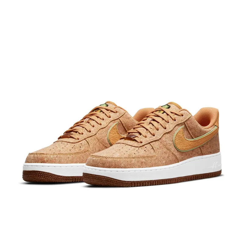Nike Air Force 1 ’07 PRM ‘Cork’ – Happy Pineapple (2021) – “Multicolor / Metallic Gold / Flux / Lime Glow” (DJ2536-900)