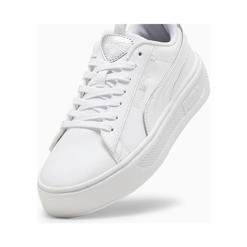 Puma Smash Platform v3 Pop Up damessneakers Silver/White (39250402)