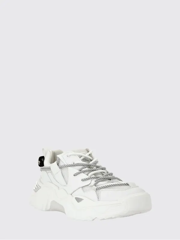 Plein Sport Lace-Up Low-Top Sneakers in Mesh with a Branded Pull-Tab White (AABSUSC0351STE003N01)