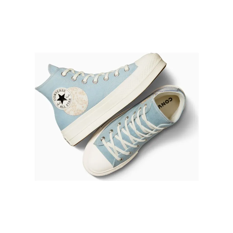 Converse Chuck Taylor All Star Lift Platform Denim Patchwork Blue/blue/egret