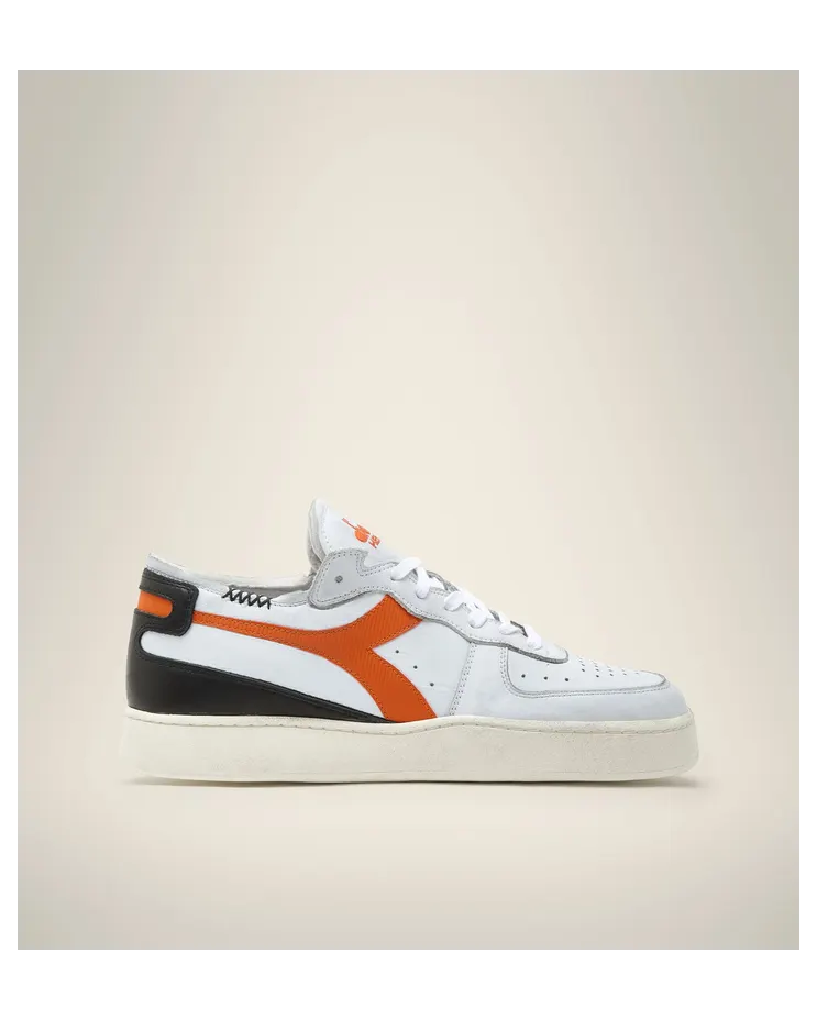Diadora Mi Basket Row Cut Bianco / Arancio Corteccia (201.176282-C9886)