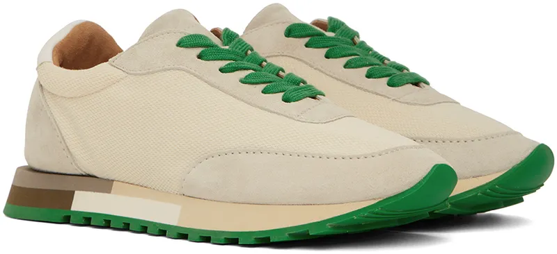 The Row Off-White & Green Owen Sneakers (F1284-W20L25)