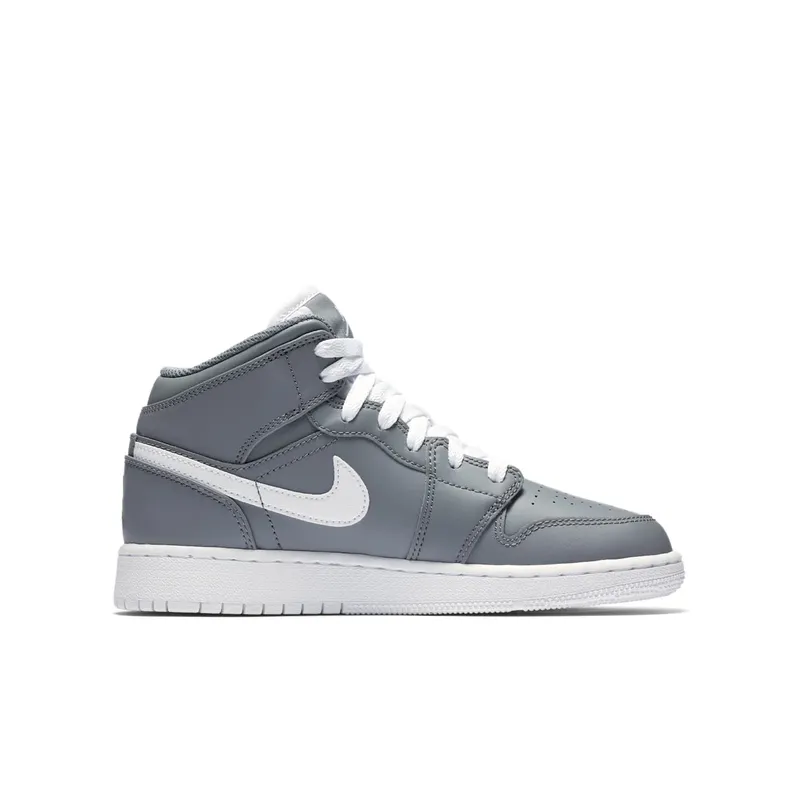 Jordan 1 Mid Cool Grey White (GS) Cool Grey/White-White (554725-036)