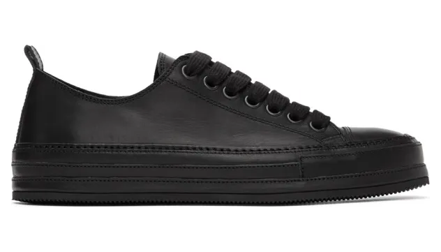 Ann Demeulemeester Black Oil Leather Sneakers (2013-4218-370-099)
